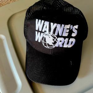 Wayne’s world baseball hat used for a Halloween costume